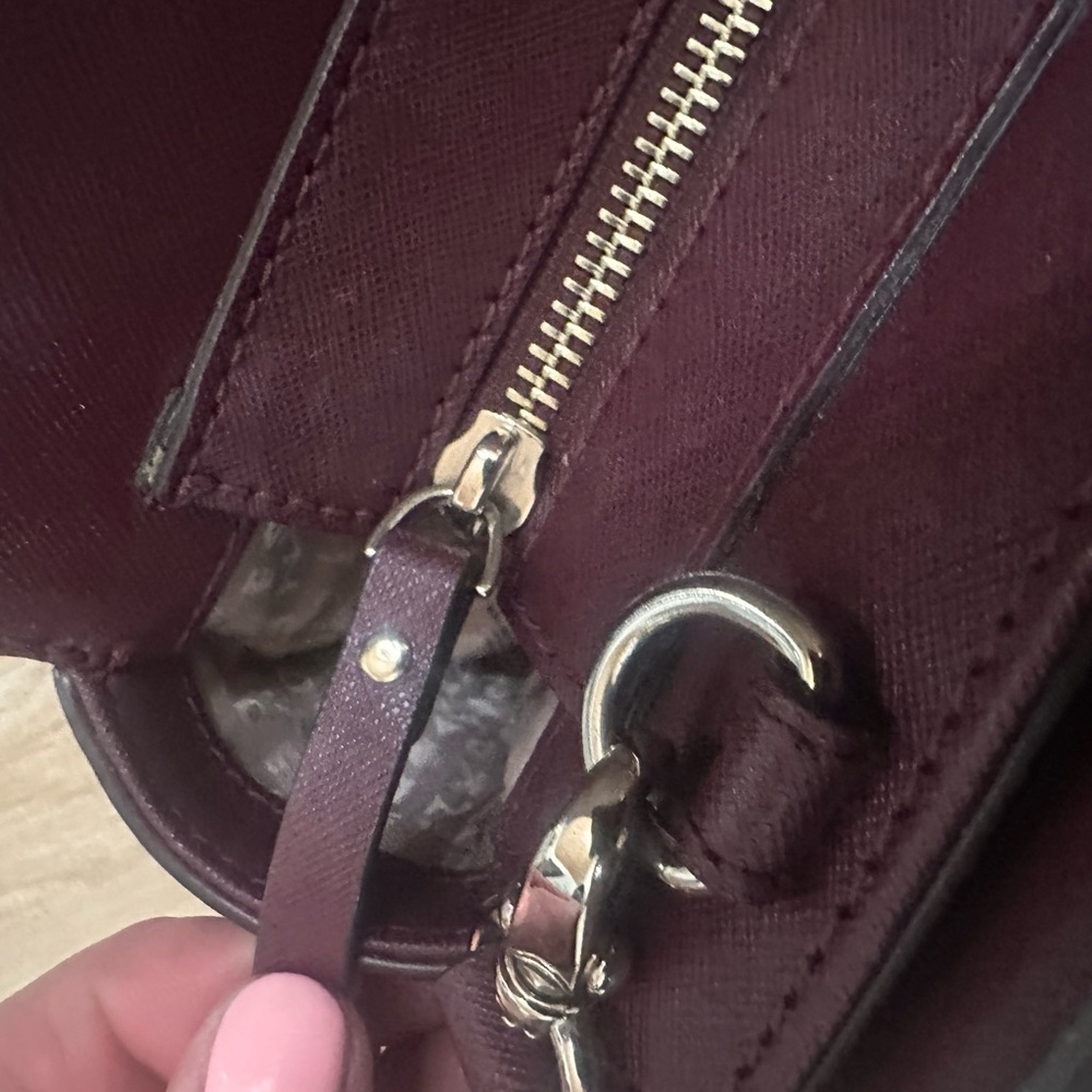 Kate Spade Burgandy Saffiano Leather Reese Laurel Way Satchel bag - Picture 6 of 8